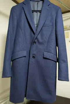 ネイビー ヘリンボーン チェスターコート