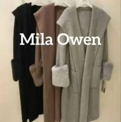 Mila Owen エコファースリーブニットカーディガン アウター ウール