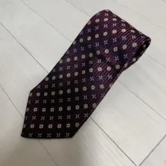 Mr.JUNKO ダークレッド フラワー柄 小紋柄 シルク 成人式 ネクタイのサムネイル