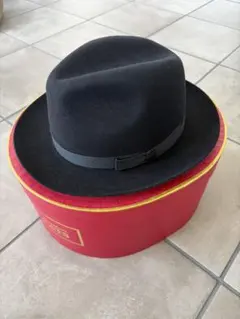 CHRISTY クリスティ フェルトハット 黒 ケース付き 7 1/4 58