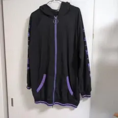NieR CLOTHING ジップアップパーカー 黒×紫
