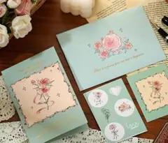 立体3D バラ メッセージカード 薔薇 母の日 記念日 ターコイズ 誕生日