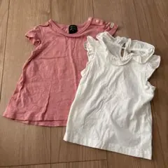 プティマイン　フリル付きタンクトップ 2枚セット 90