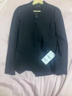 ZARA BASIC COLLECTION ノーカラージャケット ブラック Sのサムネイル