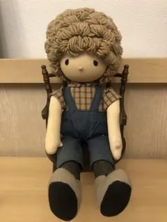 米山京子先生の教室で作りました。手作り人形 青と緑のチェック柄