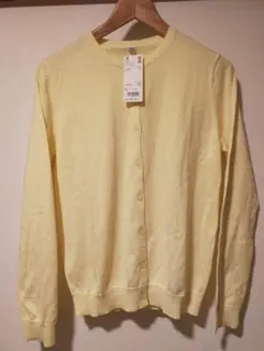 ユニクロ UVカットスーピマコットンクルーネックカーディガン　タグ付き新品