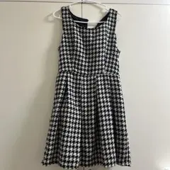 ハウンドトゥース柄 ノースリーブワンピース Mサイズ　グレイル