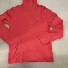 LACOSTE タートルネック ニット 42 レッドオレンジ