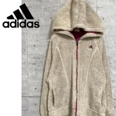 【adidas】アディダス フルジップフリースパーカージャケット ベージュM