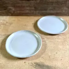 益子焼 白糠釉5寸平皿 2枚set 【新品・送料込】