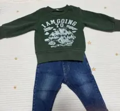 トレーナー 80サイズ グリーン 裏起毛