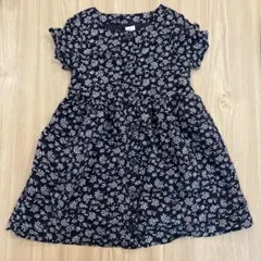 ネイビー　花柄　半袖　ワンピース　GAP 3years