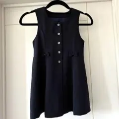 キッズ ワンピース 110 ネイビー セレモニー フォーマル シンプル 結婚式