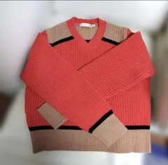 MARNI UNIQLO赤・ベージュ 長袖ニットセーター　XL