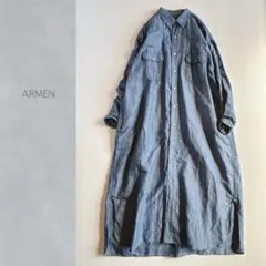 ARMEN アーメン ⿻ ソフトデニム コットンリネン シャツワンピース ルーズのサムネイル