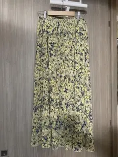 GLOBALWORK花柄ロングプリーツスカート