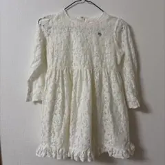 美品メゾピアノ　ホワイトレースワンピース 七分袖　140cm