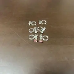 樹脂ノンホールピアス 3ペアセット クリア ピンク