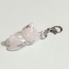 猫 カニカン　レジンチャーム　ホワイト