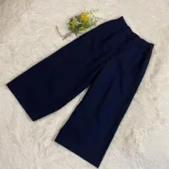 NATURAL BEAUTY BASIC サイズSネイビー ワイドパンツ