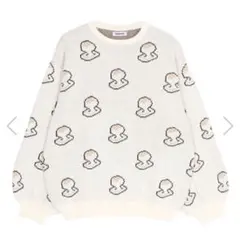 PUNVUS アイボリー モチ柄 ニットセーター サイズ4