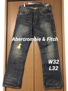 Abercrombie & Fitchペンキダメージ加工 ストレートデニム