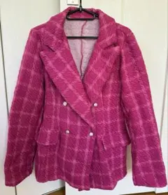 SHEIN ピンク チェック柄 テーラードジャケット L