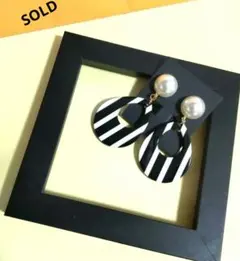 M様専用【値下げ】イヤリング　ハンドメイド　ストライプ