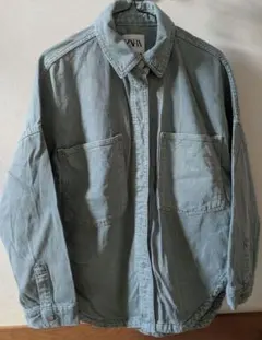 ZARA デニムジャケット グリーン