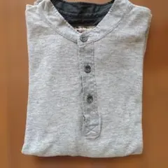 Paul Stuart グレー L ボタン付きカットソー