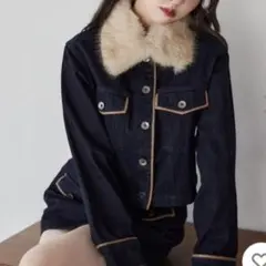 NICE CLAUP デニムジャケット FREE ネイビー レディース