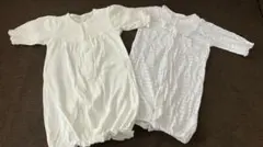 2WAYオール 50-60 2枚セット 新生児 退院着 ベビー服 白