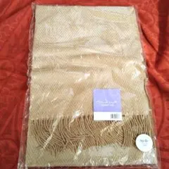 ストール　ベージュ 　ヘリンボーン 　フリンジ付き
