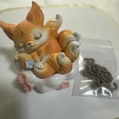【オレンジ】　九尾　可愛い　香炉　線香付き
