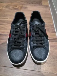 GUCCI カジュアルスニーカー ブラック/レッド