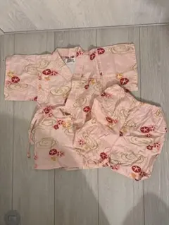 子ども用　ピンク花柄甚平 女の子用