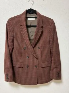 【超美品】any SiSチェック ダブルジャケット ブラウン