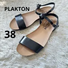 PLAKTON プラクトン アンクルストラップ サンダル 黒 38 24.0のサムネイル