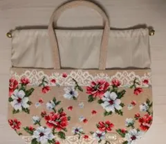 新品未使用 FILLER フェイラー 花柄トートバッグ ベージュ系