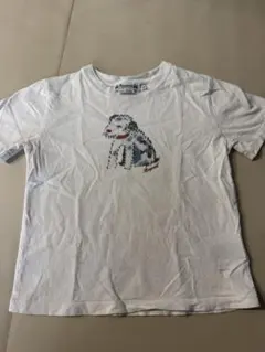Bonpoint ホワイト Tシャツ 4A 犬デザイン