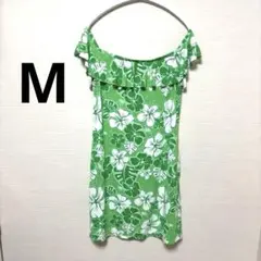 フラダンス ドレス (ムームー) 緑 派手 かわいいM グリーン ドレス