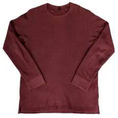 ユニクロ ワッフルクルーネックＴ L ワイン UNIQLOのサムネイル