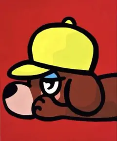 犬　原画一点物　アクリル画　ポップアート　インテリア
