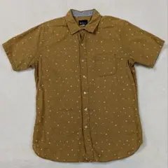 THE SHOP TK ドット柄 マスタード色 半袖シャツ Lサイズのサムネイル