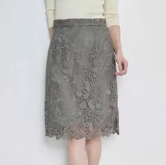 【新品同様】プロポーションボディドレッシング 総レースタイトスカート カーキ1