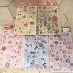 スヌーピー 3Dデコレーションシール 5枚セット　キャラクターシール