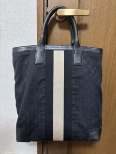 [値下げ]GUCCI シェリーライン GGキャンバス レザー トートバッグ