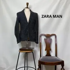 3422【ブラックLサイズ】ZARA MAN テーラード　ジャケット