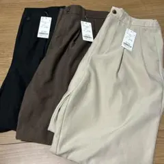 【新品3本セット】ウールライクダブルタックテーパードパンツ アーバンリサーチ