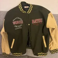 BATSU スタジャン カーキ ベージュ 刺繍のサムネイル